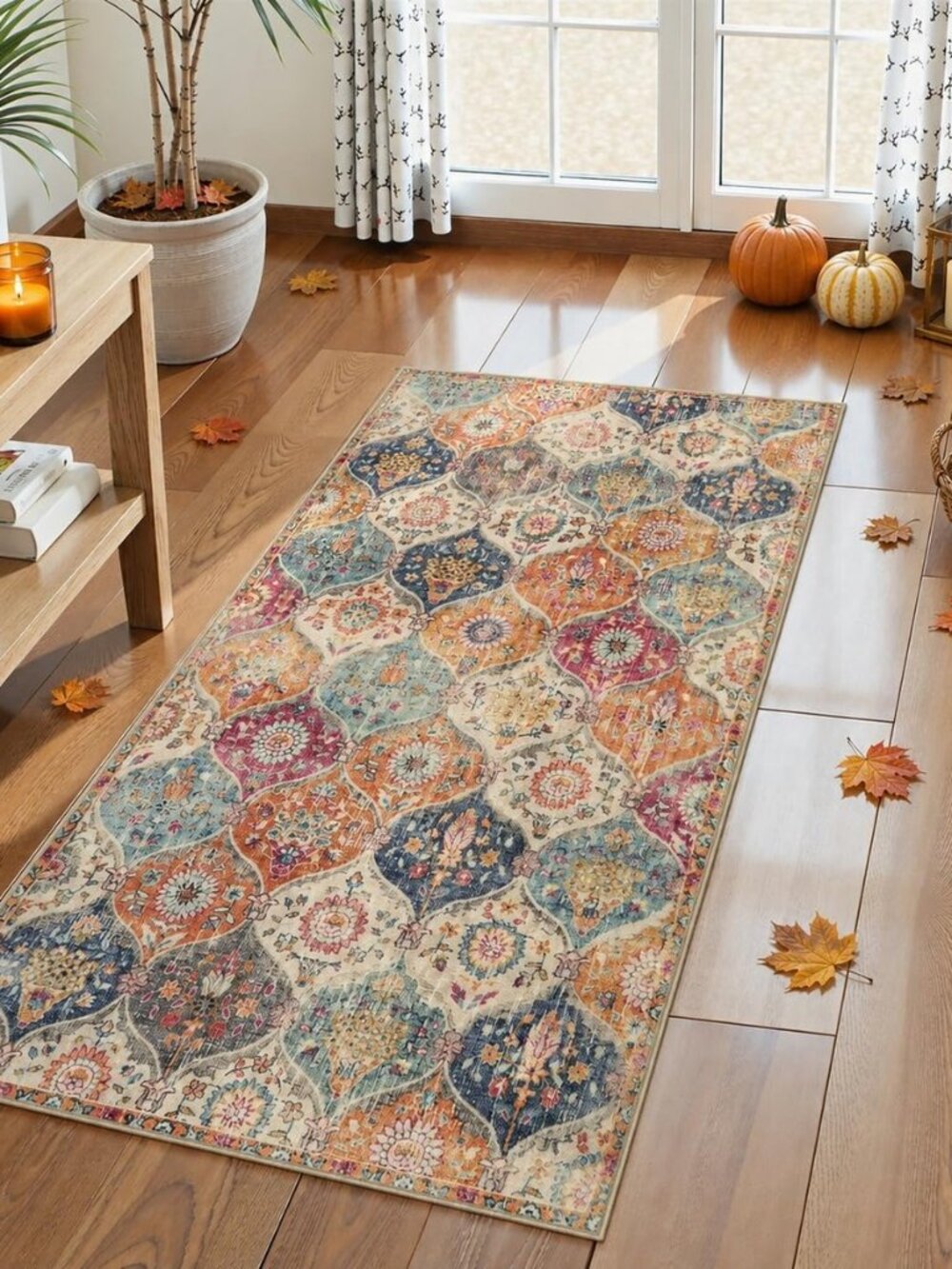 Moroccan Kitchen Rugs Non Slip Washable, 2x4 Rugs for Entryway